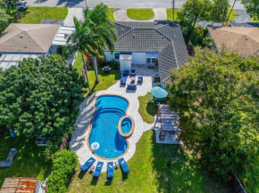 4Min Beach-Private Pool, Games & Cozy Firepit For 11